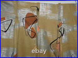 MID Century Barkcloth Curtain, 72 In Atomic Pattern, Professionally Dry Cleaned