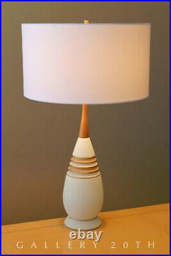 MID Century Danish Modern Genie Walnut Table Lamp! Vtg 50's Wegner Atomic Retro