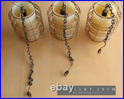 MID Century Danish Modern Hanging Swag Lights! Lamps Brass Vtg Atomic! Space Age