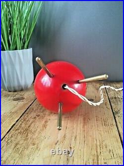 MID Century Modern 1950s Italian Designer Red Atomic Lamp Base Space Age Sputnik