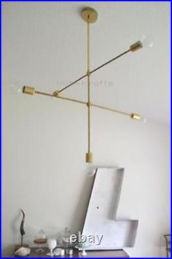 MID Century Modern Atomic Sputnik Brass Chandelier Light Stilnovo 5 Arms
