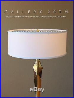 MID Century Modern Laurel Table Lamp! 50's 60's Vtg Designer Atomic Brass Retro