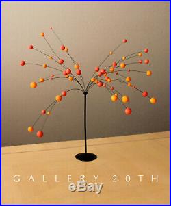 MID Century Modern Orange Ball Kinetic Sculpture! 60's Abstract Art Vtg Atomic
