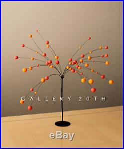 MID Century Modern Orange Ball Kinetic Sculpture! 60's Abstract Art Vtg Atomic