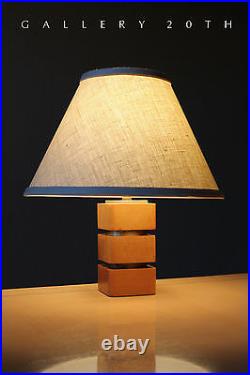MID Century Modern Wood & Brass Lamp! 40s Robsjohn Gibbings Light 50s Vtg Atomic