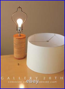 MINT! MID CENTURY MODERN VAN PELT CARDBOARD TABLE LAMP! GEHRY ATOMIC WOOD 1970s