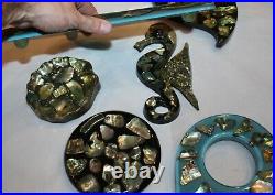 MidCentury Modern Atomic Abalone Lucite Collection of Trivets Objects Starfish