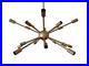 Mid Century 16 Arm Modern Brass Atomic Starburst Sputnik Ceiling Light