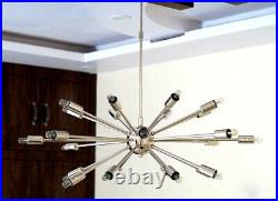 Mid Century 24 Arm Chrome Finish Brass Sputnik atomic chandelier for home decor