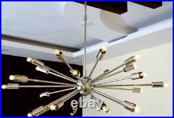 Mid Century 24 Arm Chrome Finish Brass Sputnik atomic chandelier for home decor