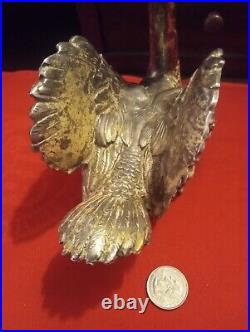 Mid-Century Antique Silver Bronze Swan