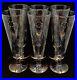 Mid Century Atomic Beer Champagne Glasses Teal Gold Set of 6