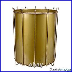 Mid-Century Atomic Gold Aluminum Waste Can Basket