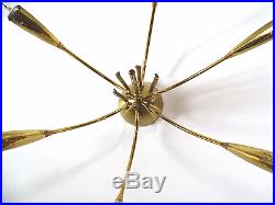 Mid-Century Atomic Light Spider Sputnik Stilnovo Style Chandelier, Italy 1950s