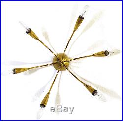 Mid-Century Atomic Light Spider Sputnik Stilnovo Style Chandelier, Italy 1950s