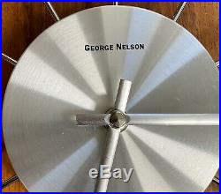 Mid Century Atomic MILLER GEORGE NELSON Chrome SPUTNIK BALL WALL CLOCK Silver