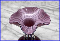 Mid-Century Atomic Purple Blown Art Glass Sculpted Vase
