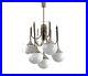 Mid Century Atomic Sputnik Trumpet Chrome Chandelier Opaline shades balls Sciol