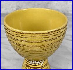 Mid-Century Atomic Yellow Porcelain Bullet Footed Planter