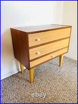 Mid Century Credenza Vintage Sewing Cabinet Rotating Drawers 50s 60s Atomic