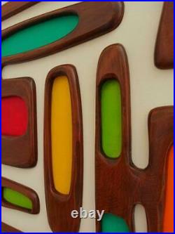Mid Century Modern Art, Wood wall art, Wood sculpture, Witco inspired Atomic Age