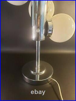 Mid Century Modern Atomic 5 globe light sputnik Table Lamp Chrome Rare MCM