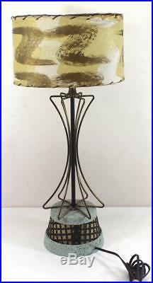 Mid Century Modern Atomic Age Table Lamp Base Lights Up Too See Photos