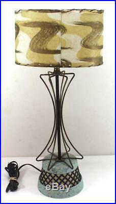 Mid Century Modern Atomic Age Table Lamp Base Lights Up Too See Photos