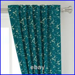 Mid Century Modern Atomic Boomerang Dark 50 Wide Curtain Panel by Roostery