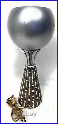 Mid Century Modern Atomic Chalkware Plaster Pottery Lamps F. A. I. P FAIP
