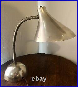 Mid Century Modern Atomic Laurel Gooseneck Desk Lamp Golden Brass Finish Sexy
