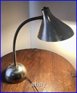 Mid Century Modern Atomic Laurel Gooseneck Desk Lamp Golden Brass Finish Sexy