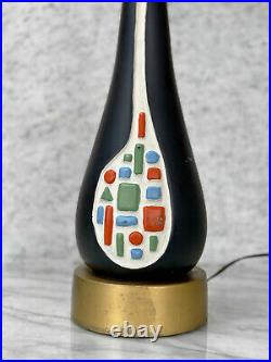Mid-Century Modern Atomic Sculpted Ceramic Table Lamp