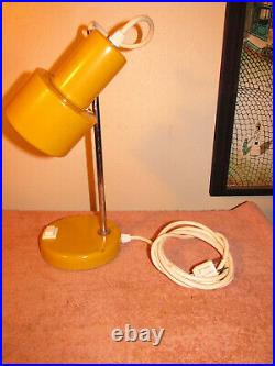 Mid Century Modern Atomic Vintage Lamp Light Desk Kids Yellow Retro Design IH