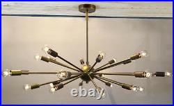 Mid Century Modern Brass Sputnik atomic chandelier starburst light Fixture