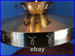 Mid-Century Modern Flying Saucer Hanging Light Fixture Atomic Age UFO Lamp 19.5