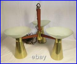 Mid Century Modern Imperialite Atomic Swag Lamp Cone 1950s Chandelier Vintage