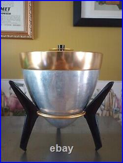 Mid-Century Modern Mirro Aluminum Copper Atomic Era Bullet Ice Bucket MCM