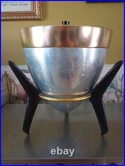 Mid-Century Modern Mirro Aluminum Copper Atomic Era Bullet Ice Bucket MCM