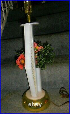 Mid-Century Modern Moss Co. Atomic Table LAMP MCM withflowers