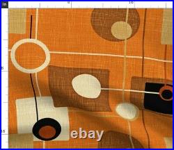 Mid Century Modern Orange Atomic Vintage 50 Wide Curtain Panel by Roostery