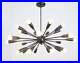 Mid Century Modern Sputnik Atomic Chandelier Starburst Black Finish 24 Arm Light