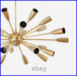 Mid Century Modern Sputnik Atomic Chandelier Starburst Black Finish 24 Arm Light