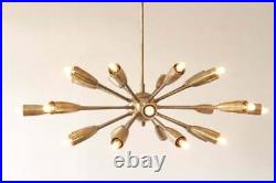 Mid Century Modern Sputnik Atomic Chandelier Starburst Black Finish 24 Arm Light