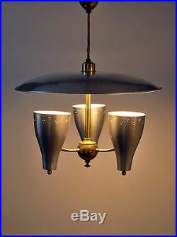 Mid Century Modern Triennale atomic xl aluminum ceiling lamp stilnovo lightolier