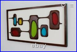 Mid-Century Modern Wood Wall Art Sculpture inspired by Atomic Age, 1970s design