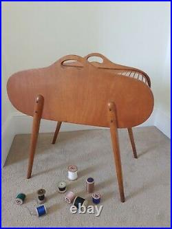 Mid-Century Retro Atomic Sputnik Tambour Roll Top Sewing Craft Box Cabinet