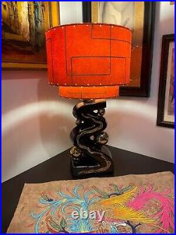 Mid Century Vintage Style 2 Tier Fiberglass Lamp Shade Modern Atomic Orange