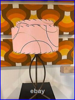 Mid Century Vintage Style 2 Tier Fiberglass Lamp Shade Modern Atomic Pink B/G