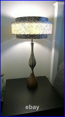 Mid Century Vintage Style 3 Tier Fiberglass Lamp Shade Modern Atomic Retro BLKIV